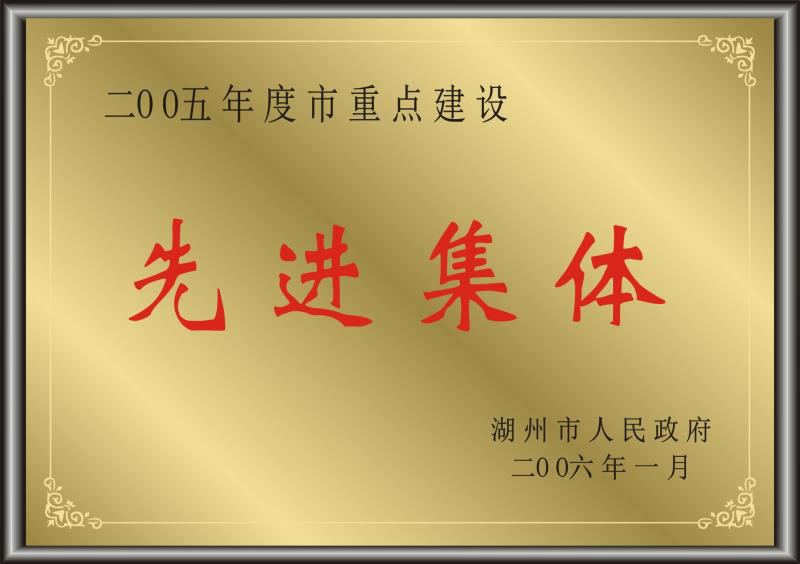 2005年度湖州市重點建設(shè)先進集體